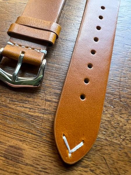 Bracelet Héritage Signature en cuir marron cognac