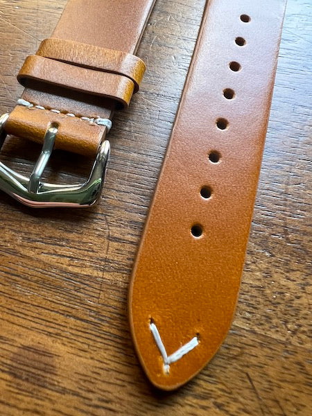 Bracelet Héritage Signature en cuir marron cognac