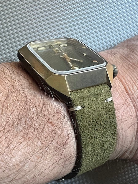 Bracelet Vintage Suédé vert olive