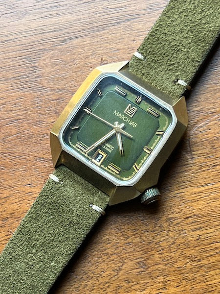 Bracelet Vintage Suédé vert olive