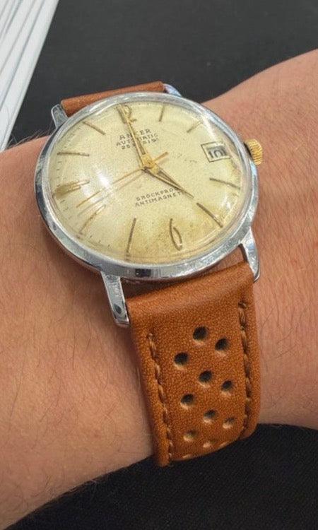 Bracelet Rallye en cuir marron caramel