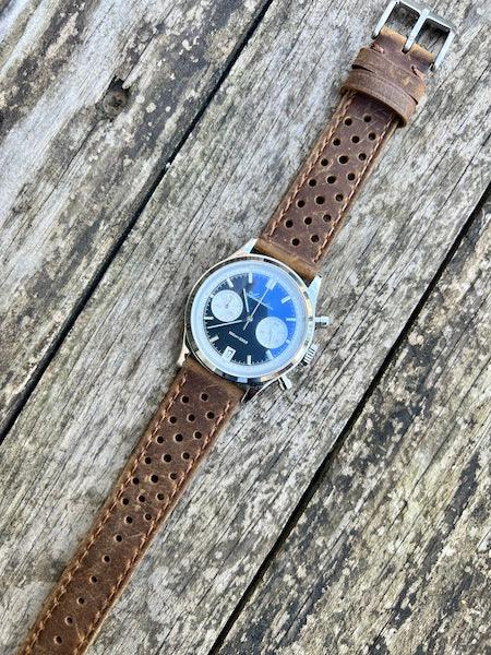 Bracelet Rallye en cuir brun mat