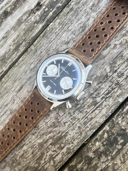 Bracelet Rallye en cuir brun mat