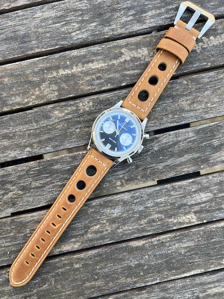 Bracelet Pilote en cuir beige tan