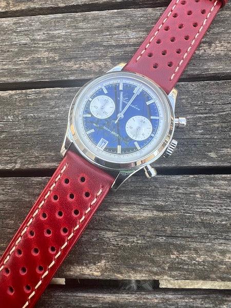 Bracelet Rallye en cuir rouge ardent