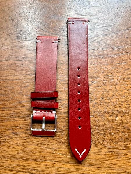 Bracelet Héritage en cuir rouge foncé