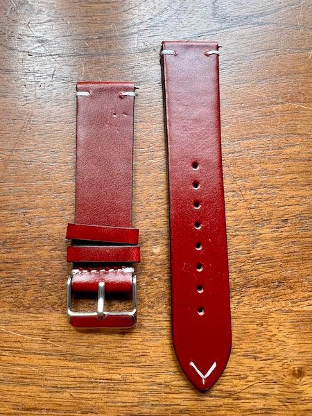Bracelet Héritage en cuir rouge foncé