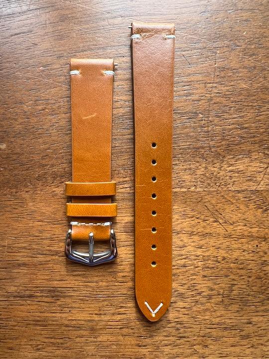 Bracelet Héritage Signature en cuir marron cognac